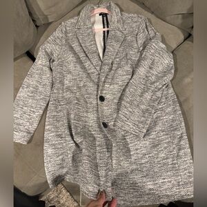 Stretch cotton blazer, grey and white heather, size 2.